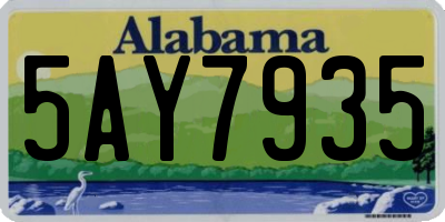 AL license plate 5AY7935
