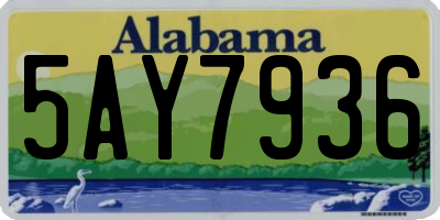 AL license plate 5AY7936