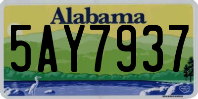 AL license plate 5AY7937