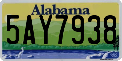 AL license plate 5AY7938