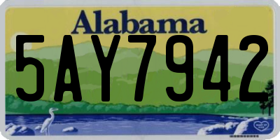 AL license plate 5AY7942
