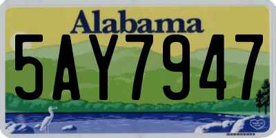 AL license plate 5AY7947