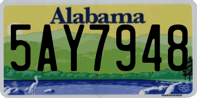 AL license plate 5AY7948
