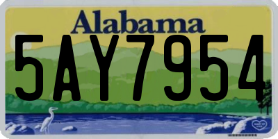 AL license plate 5AY7954