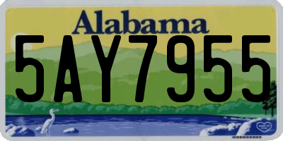 AL license plate 5AY7955