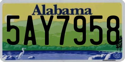 AL license plate 5AY7958