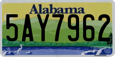 AL license plate 5AY7962