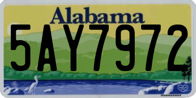 AL license plate 5AY7972