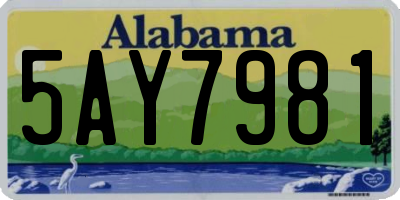 AL license plate 5AY7981