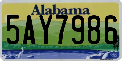 AL license plate 5AY7986