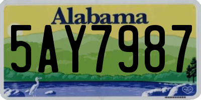 AL license plate 5AY7987