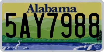 AL license plate 5AY7988