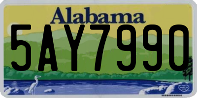 AL license plate 5AY7990