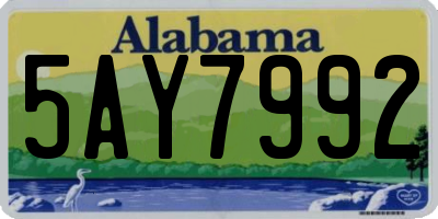 AL license plate 5AY7992
