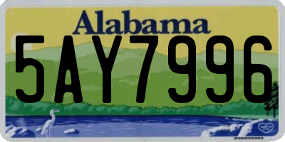 AL license plate 5AY7996