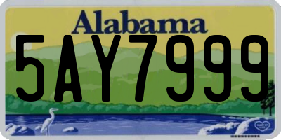 AL license plate 5AY7999