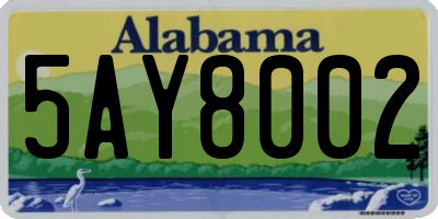 AL license plate 5AY8002