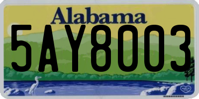 AL license plate 5AY8003