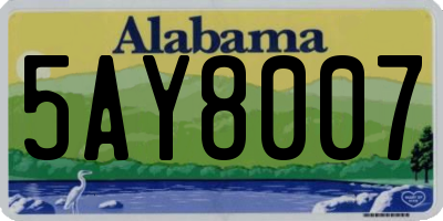 AL license plate 5AY8007