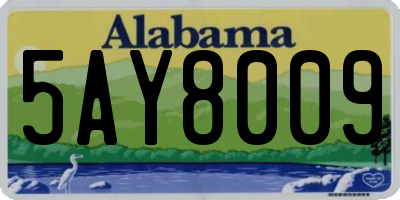 AL license plate 5AY8009