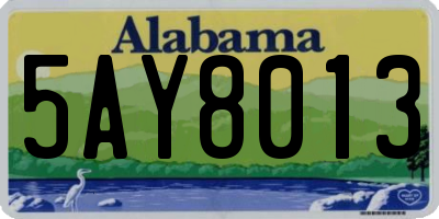 AL license plate 5AY8013