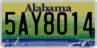 AL license plate 5AY8014
