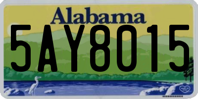 AL license plate 5AY8015