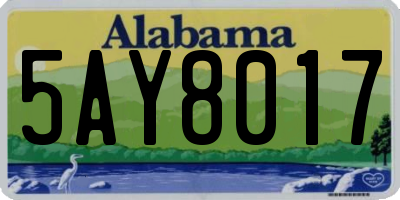 AL license plate 5AY8017