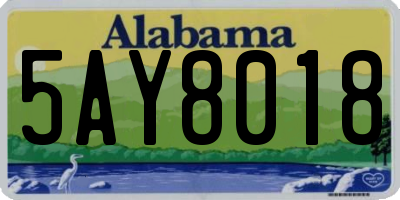 AL license plate 5AY8018