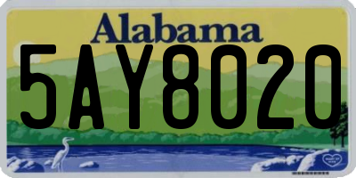AL license plate 5AY8020