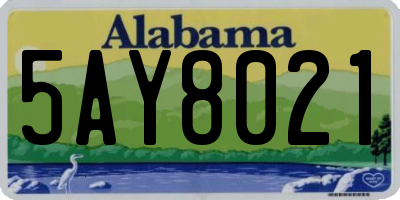 AL license plate 5AY8021