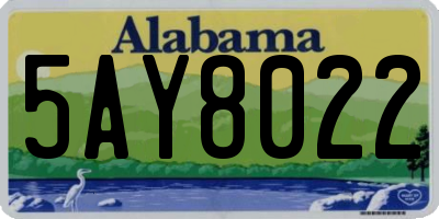 AL license plate 5AY8022