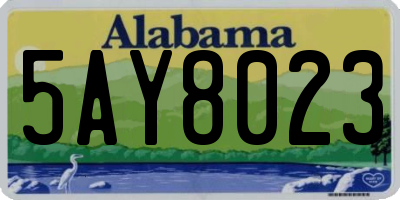 AL license plate 5AY8023
