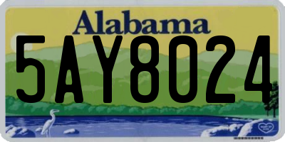 AL license plate 5AY8024