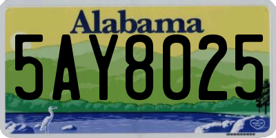 AL license plate 5AY8025