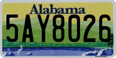 AL license plate 5AY8026