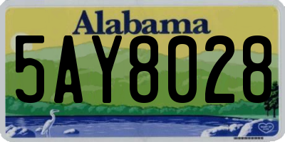 AL license plate 5AY8028