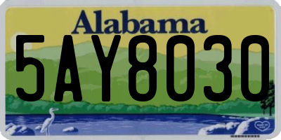 AL license plate 5AY8030