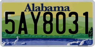 AL license plate 5AY8031