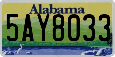 AL license plate 5AY8033