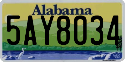 AL license plate 5AY8034