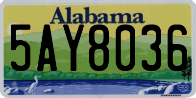 AL license plate 5AY8036