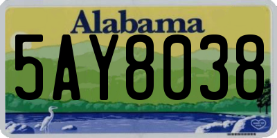 AL license plate 5AY8038
