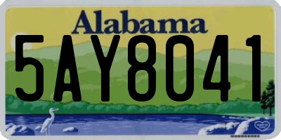 AL license plate 5AY8041