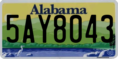 AL license plate 5AY8043
