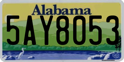 AL license plate 5AY8053