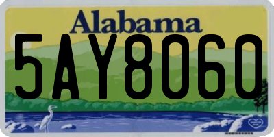 AL license plate 5AY8060