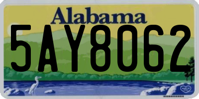 AL license plate 5AY8062