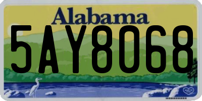 AL license plate 5AY8068