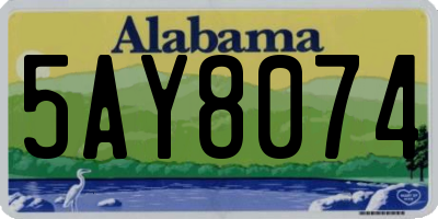 AL license plate 5AY8074